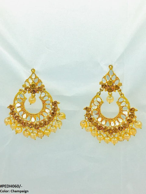 PEDH060 FRN Pear Circle Ear Drop Earrings Pair - PEDH