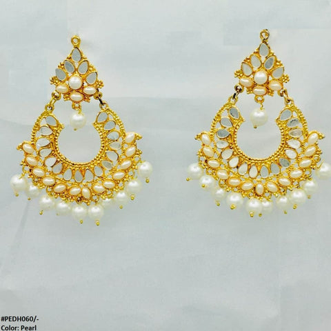 PEDH060 FRN Pear Circle Ear Drop Earrings Pair - PEDH