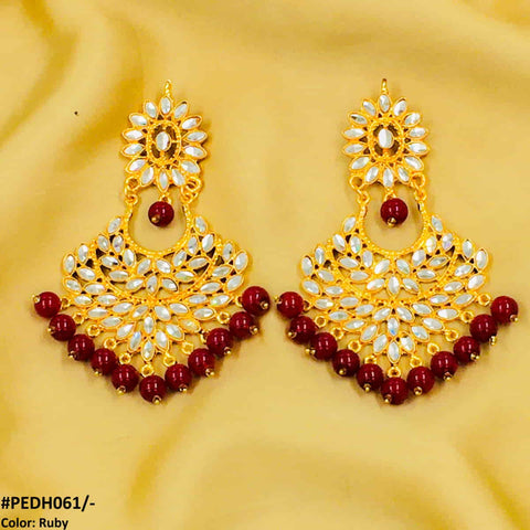 PEDH061 FRN Pear Flower Drop Earring Pair - PEDH