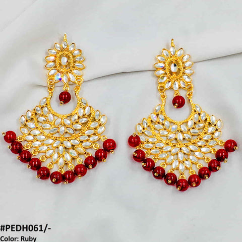 PEDH061 FRN Pear Flower Drop Earring Pair - PEDH