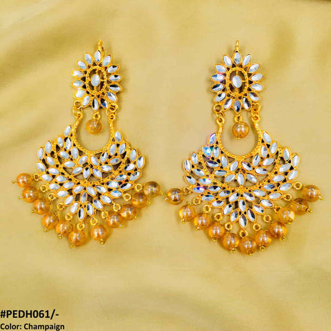 PEDH061 FRN Pear Flower Drop Earring Pair - PEDH