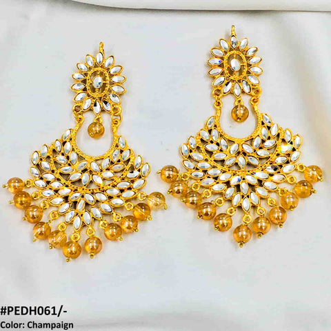 PEDH061 FRN Pear Flower Drop Earring Pair - PEDH