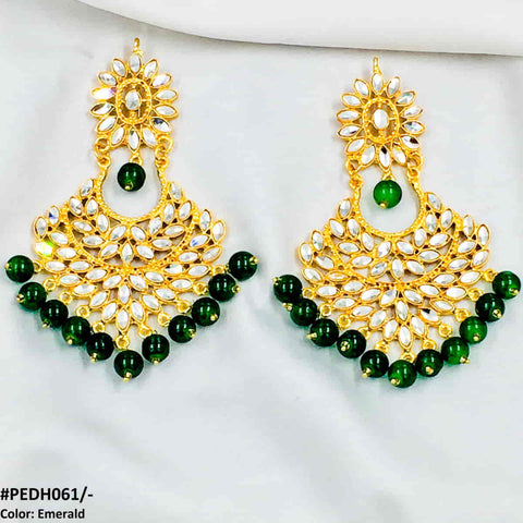 PEDH061 FRN Pear Flower Drop Earring Pair - PEDH