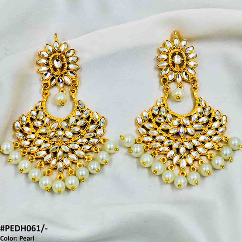 PEDH061 FRN Pear Flower Drop Earring Pair - PEDH