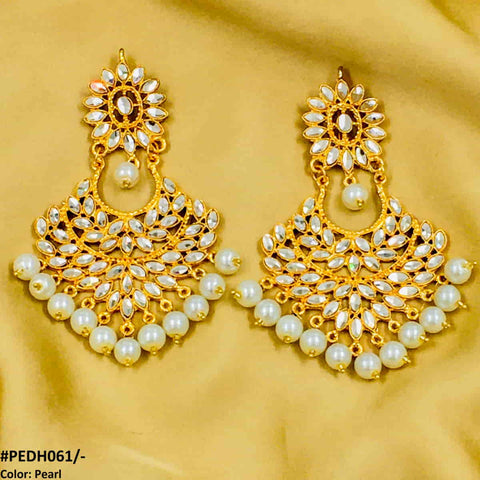 PEDH061 FRN Pear Flower Drop Earring Pair - PEDH