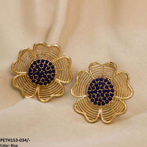 PETH153 FRZ Layers Flower Ear Tops Pair - PETH