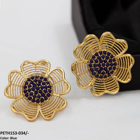 PETH153 FRZ Layers Flower Ear Tops Pair - PETH