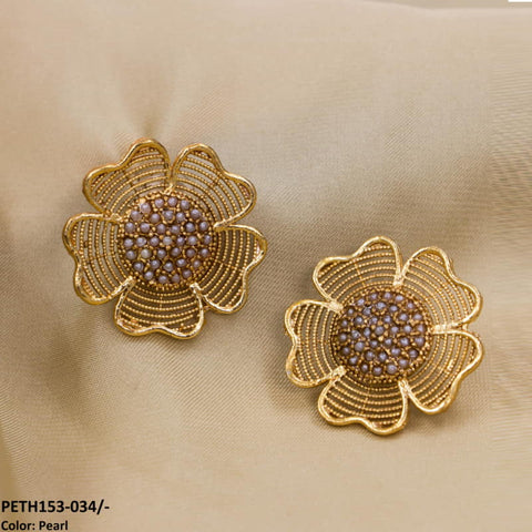 PETH153 FRZ Layers Flower Ear Tops Pair - PETH