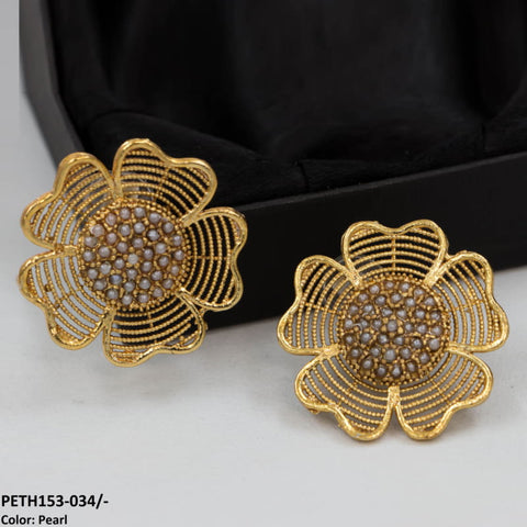 PETH153 FRZ Layers Flower Ear Tops Pair - PETH