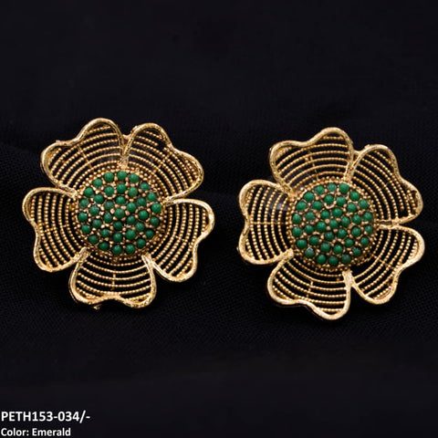 PETH153 FRZ Layers Flower Ear Tops Pair - PETH