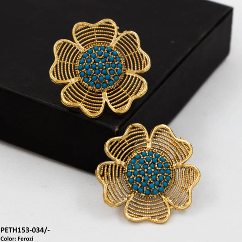 PETH153 FRZ Layers Flower Ear Tops Pair - PETH