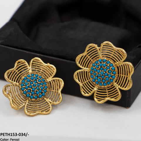 PETH153 FRZ Layers Flower Ear Tops Pair - PETH