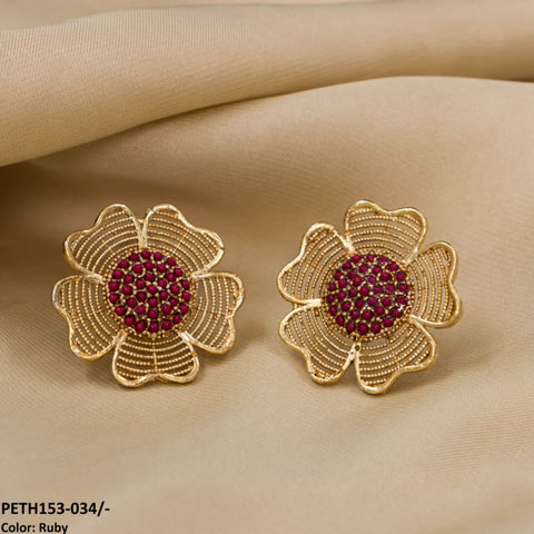 PETH153 FRZ Layers Flower Ear Tops Pair - PETH