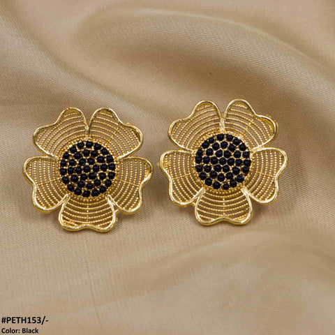 PETH153 FRZ Layers Flower Ear Tops Pair - PETH