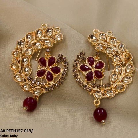 PETH157 FRN Pear Flower (Left/Right) Ear Tops Pair - PETH