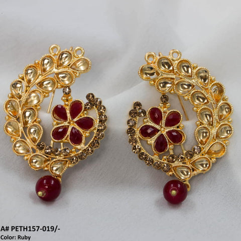 PETH157 FRN Pear Flower (Left/Right) Ear Tops Pair - PETH