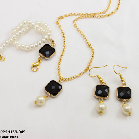 PPSH159 SDQ Square Diamond Pendant Set - PPSH