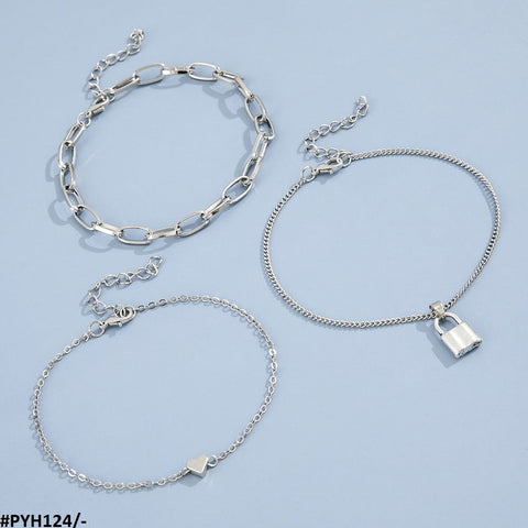 PYH124 YPG Heart/Lock Chain 3 Foot Anklets - PYH