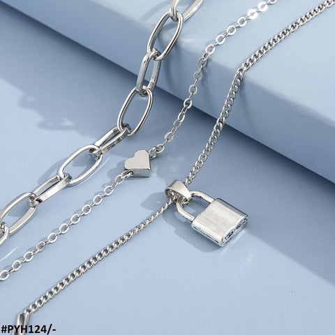PYH124 YPG Heart/Lock Chain 3 Foot Anklets - PYH