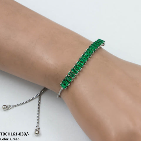 TBCH161 WKO Baguette Cut Tennis Hand Bracelet Adjustable - CBCH
