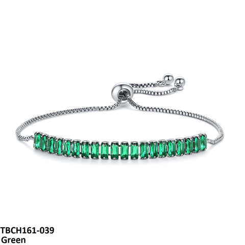 TBCH161 WKO Baguette Cut Tennis Hand Bracelet Adjustable - CBCH