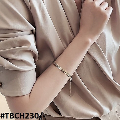 TBCH230 XST Leaves/Pearl Chain Bracelet Adjustable - CBCH