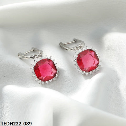 TEDH222 KRL Cushion Teardrop Earring Pair - TEDH