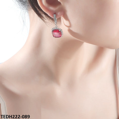 TEDH222 KRL Cushion Teardrop Earring Pair - TEDH