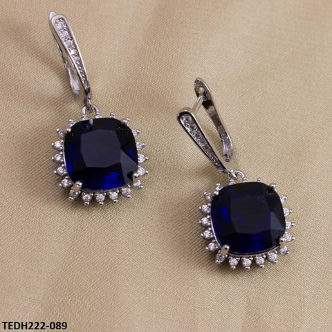 TEDH222 KRL Cushion Teardrop Earring Pair - TEDH