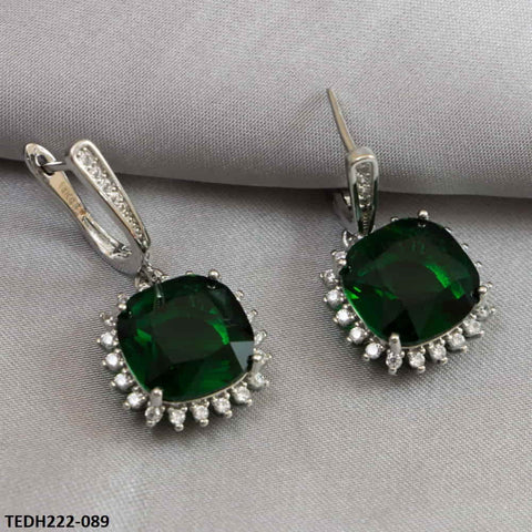 TEDH222 KRL Cushion Teardrop Earring Pair - TEDH