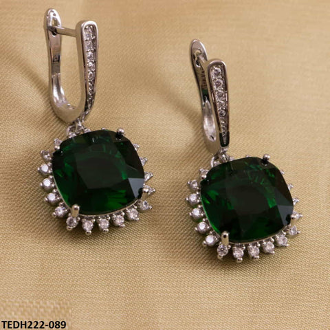 TEDH222 KRL Cushion Teardrop Earring Pair - TEDH