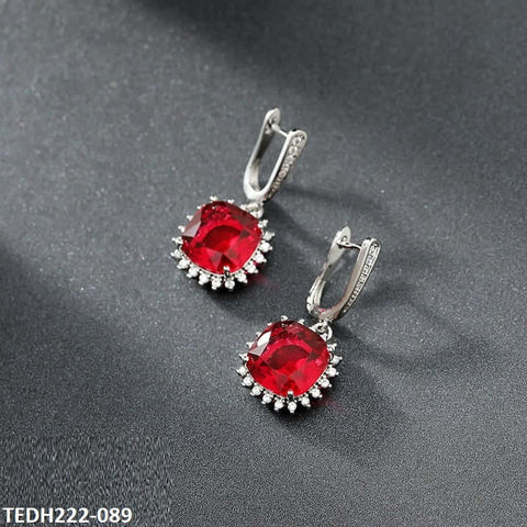 TEDH222 KRL Cushion Teardrop Earring Pair - TEDH
