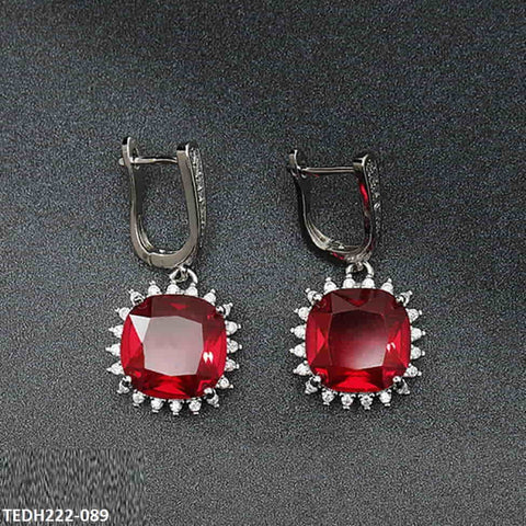 TEDH222 KRL Cushion Teardrop Earring Pair - TEDH