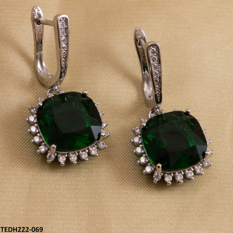 TEDH222 KRL Cushion Teardrop Earring Pair - TEDH