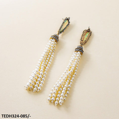 TEDH324 KSU Trendy Pearl Drop Earrings - CEDH