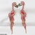 TEDH327 KSU Pink Brid Tassel Earrings Pair