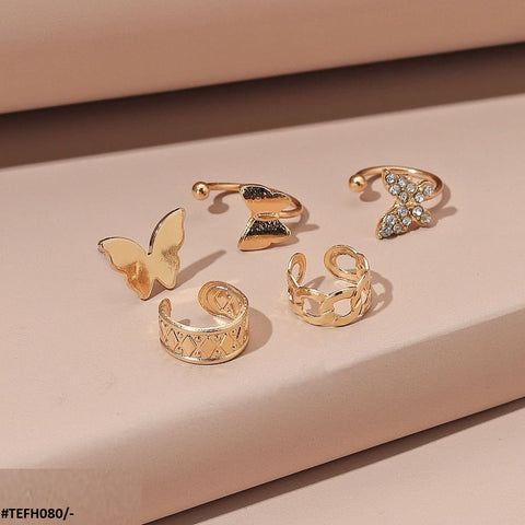 TEFH080 LMS Butterflies Ear Cuff & Earing - CEFH