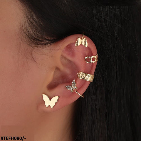 TEFH080 LMS Butterflies Ear Cuff & Earing - CEFH