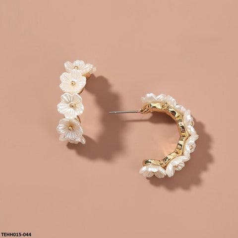 TEHH015 NMG Flower  Hoops Pair - TEHH