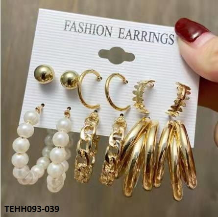 TEHH093 LSH 6 Hoops & Stud pairs - CEHH