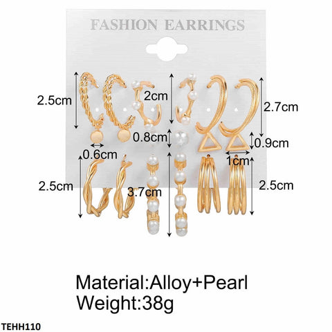 TEHH110 LSH 6 Differ Ear Hoops Pair - TEHH