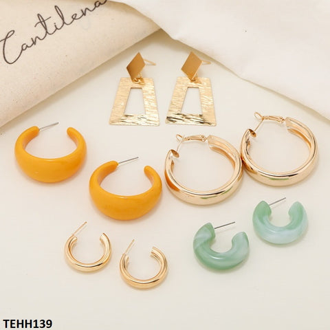TEHH139 LSH 5 Tear drop & Ear Hoops Pair - CEHH