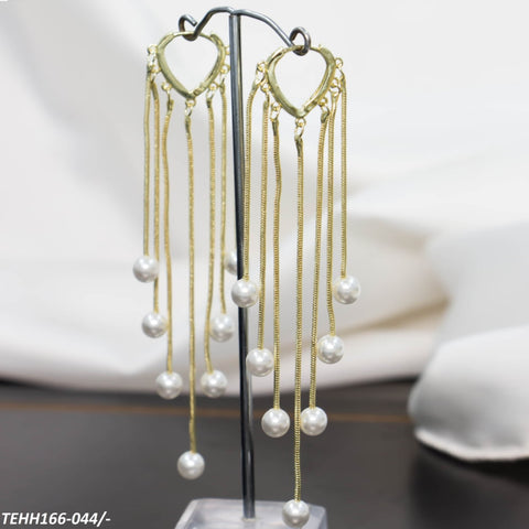 TEHH166 YQG Pearl Drop Hoops Pair - CEHH
