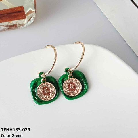 TEHH183 AMY Square Coin Ear Hoops Pair - TEHH