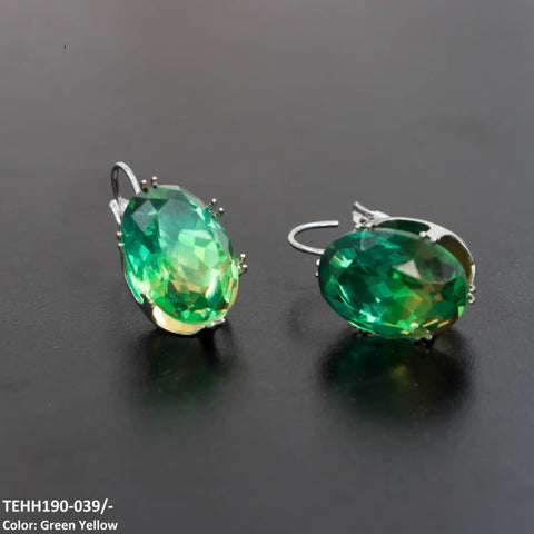 TEHH190 WKO Oval Shape Ear Hoops Pair - TEHH