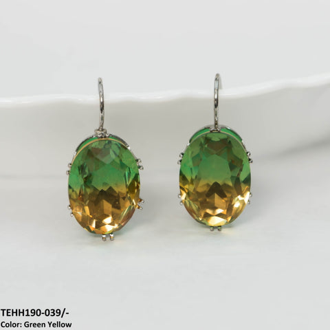 TEHH190 WKO Oval Shape Ear Hoops Pair - TEHH