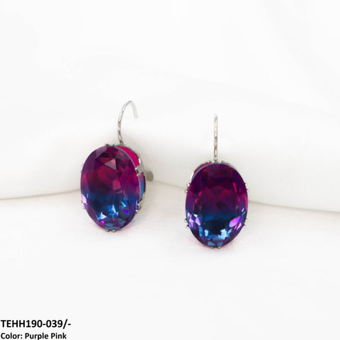TEHH190 WKO Oval Shape Ear Hoops Pair - TEHH