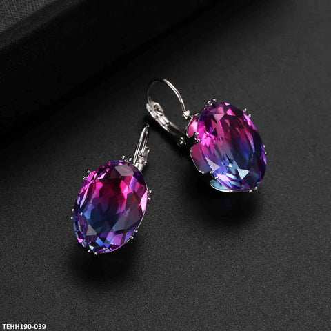 TEHH190 WKO Oval Shape Ear Hoops Pair - TEHH