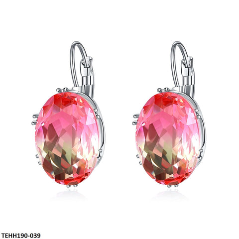 TEHH190 WKO Oval Shape Ear Hoops Pair - TEHH