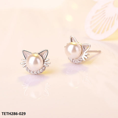 TETH286 GWH Zircon Kitty Pearl Tops Pair - TETH